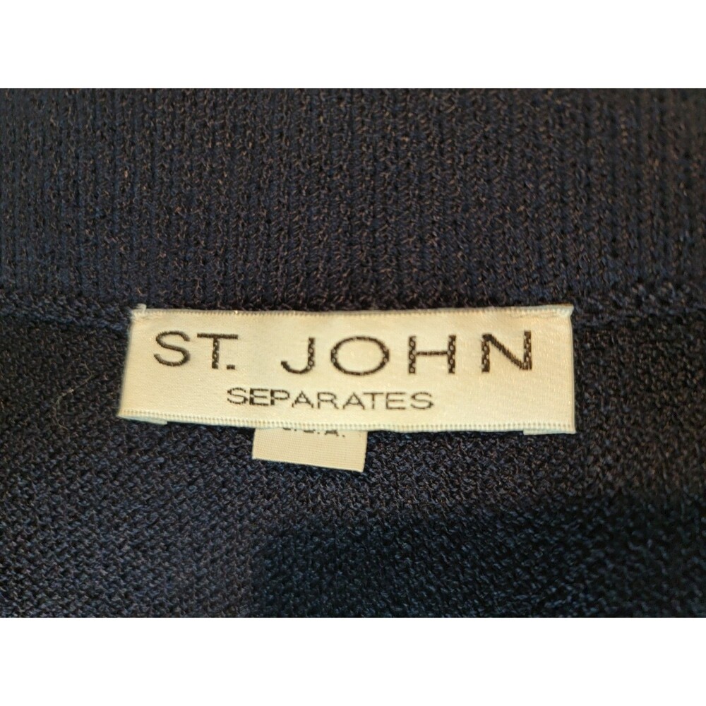St. John Separates Navy Santana Knit Midi Skirt Size 8 Beautiful Made in USA - Picture 10 of 17